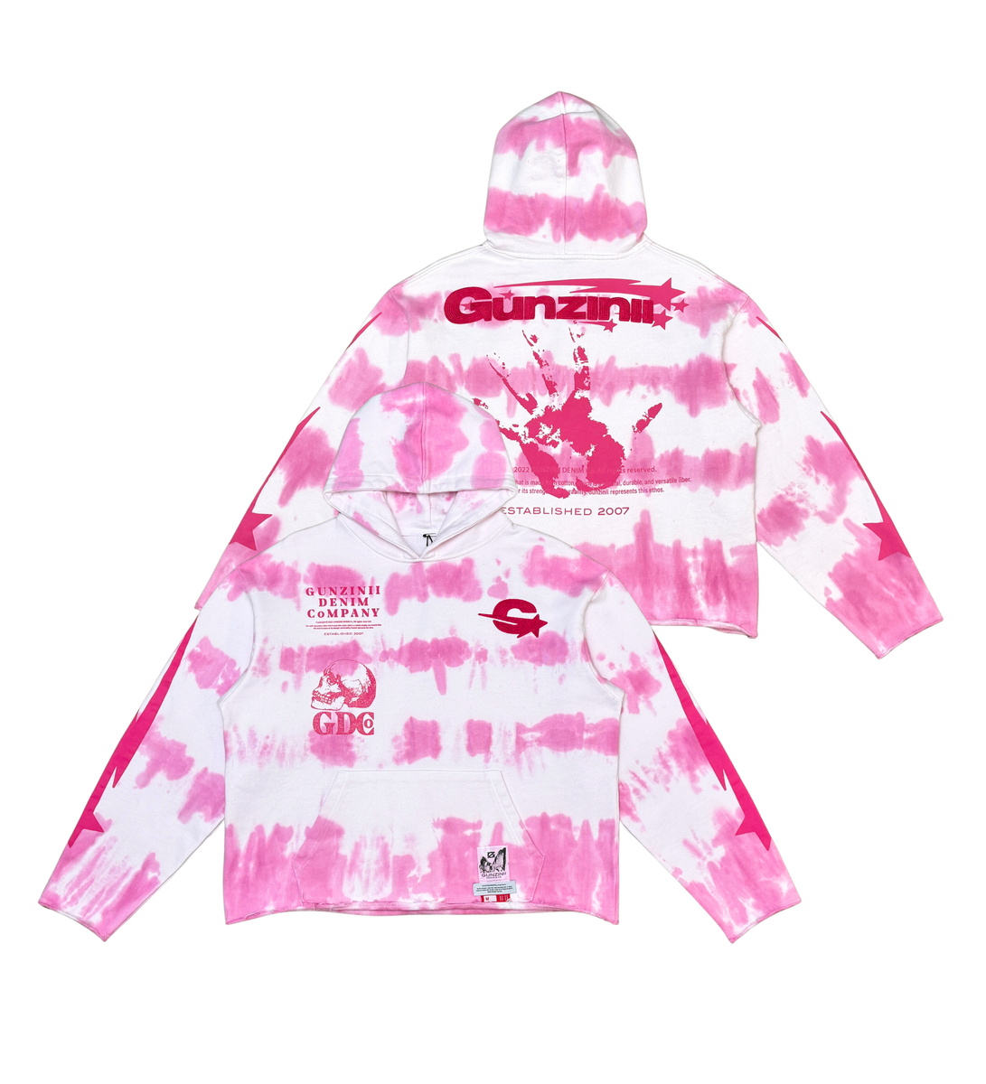 GUNZINII TIE DYE HOODIE WHITE