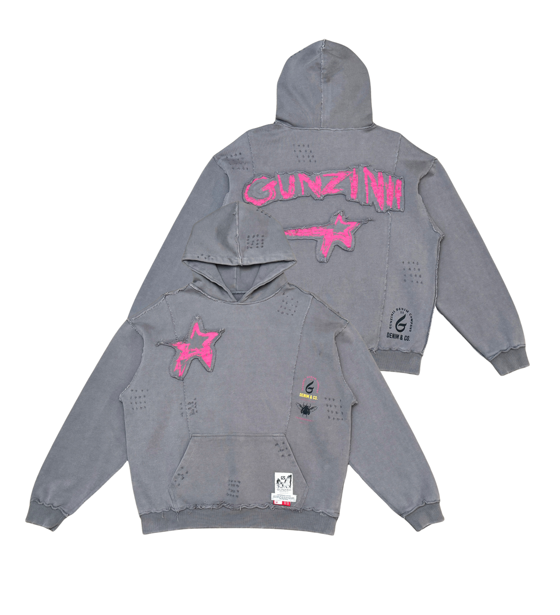 GUNZINII PATCH GRAY HOODIE