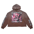 Washed F. Terry Hoodie w/ Rhinestone BROWN
