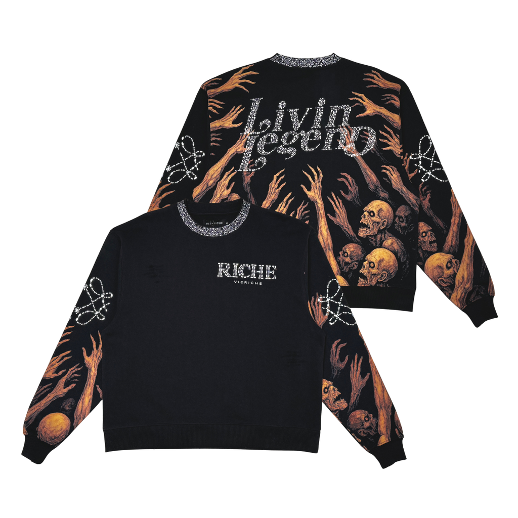 VIE RICHE Urban Legend Stone Crew- Black