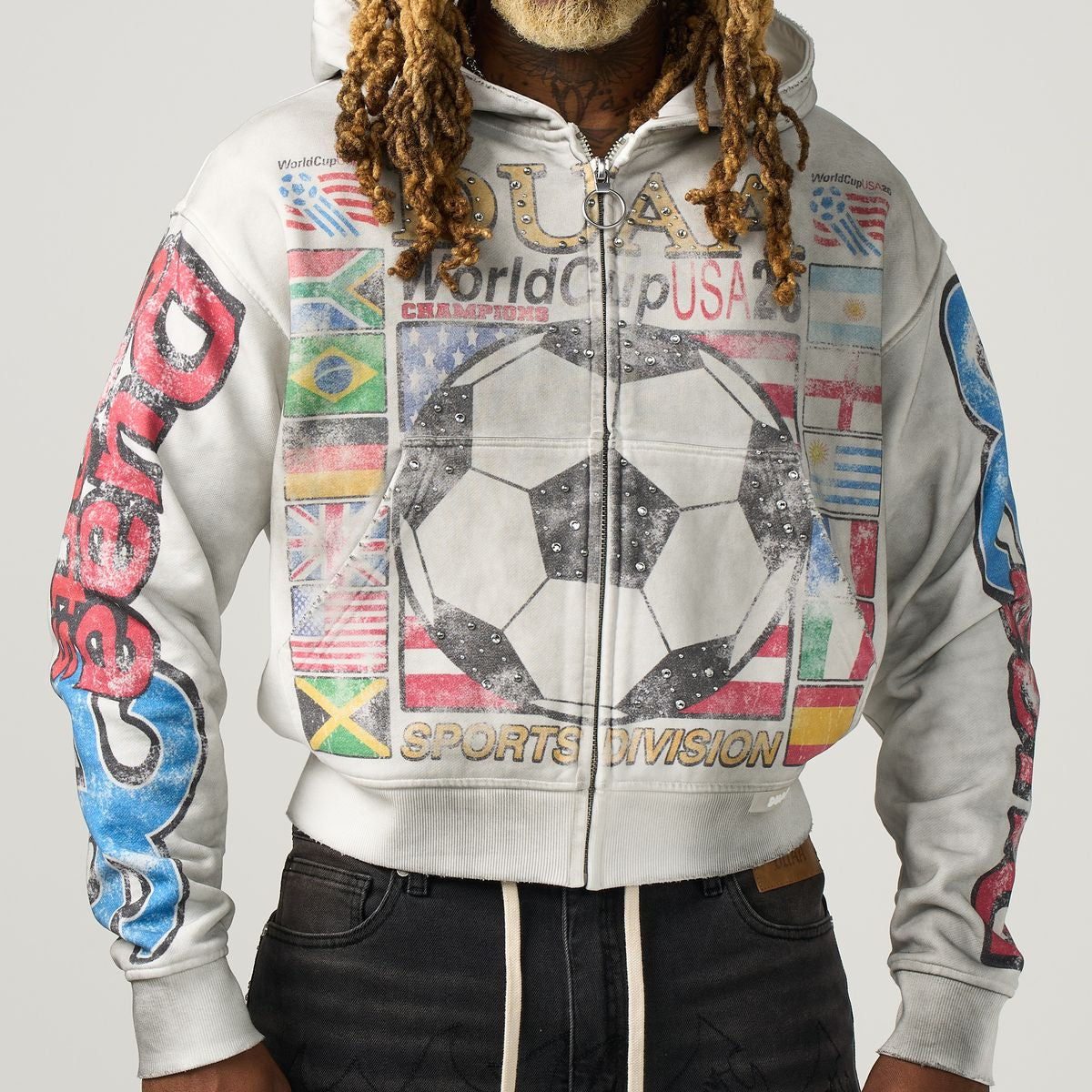 GLOBAL WHITE HOODIE