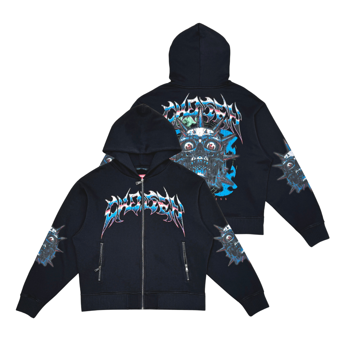 Oversized Zip Up Hoodie BLKK8