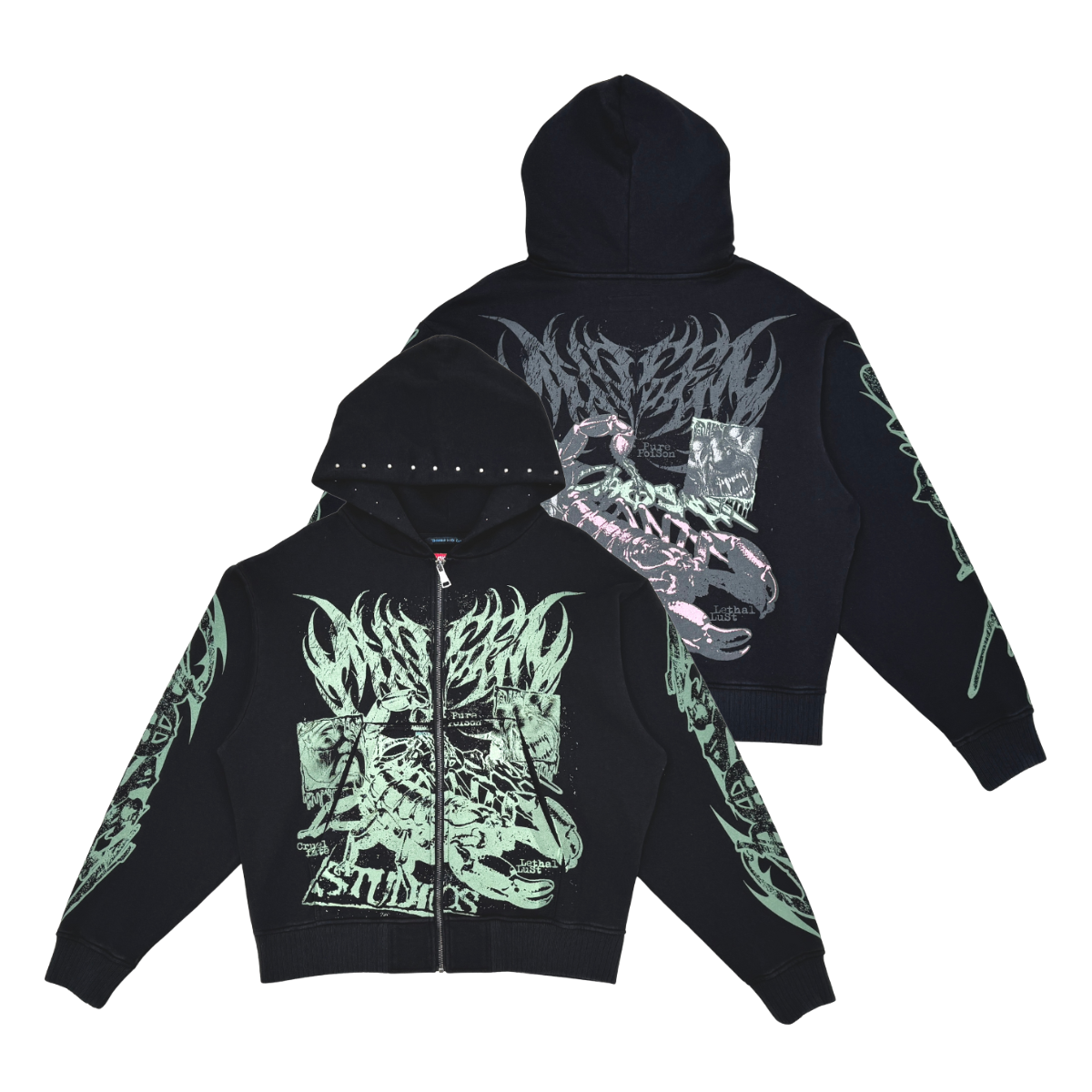 Oversized Zip Up hoodie BLK7