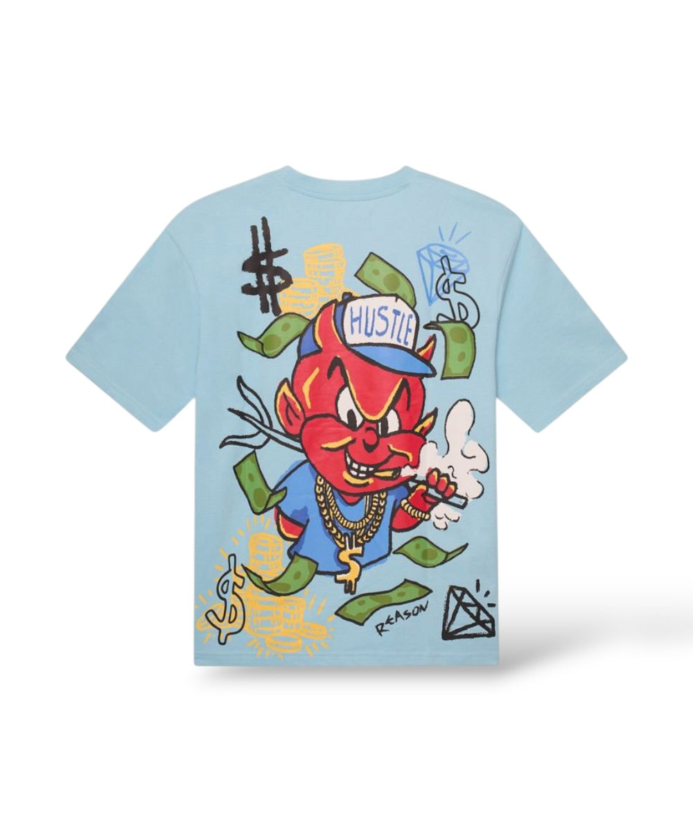 Reason 'Grindin' Heavy Terry T-Shirt (713)- Light Blue