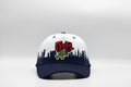 Gth New York Skyline Snapback Cap- White Navy