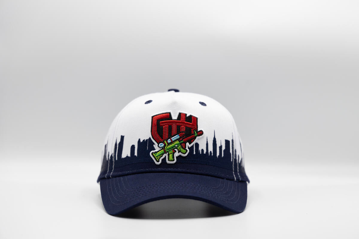 Gth New York Skyline Snapback Cap- White Navy