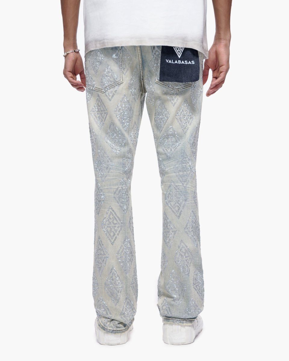 Valabasas Glim Stacked Flared Jeans- Lt Blue Wash