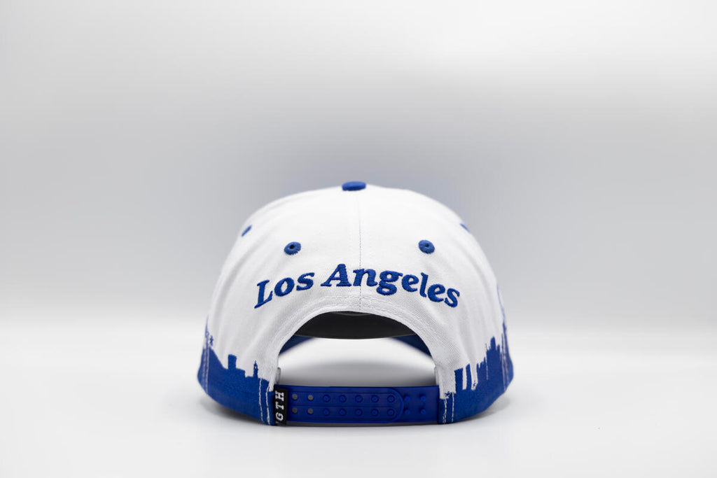 Gth Los Angeles Skyline Snapback Cap- White Blue