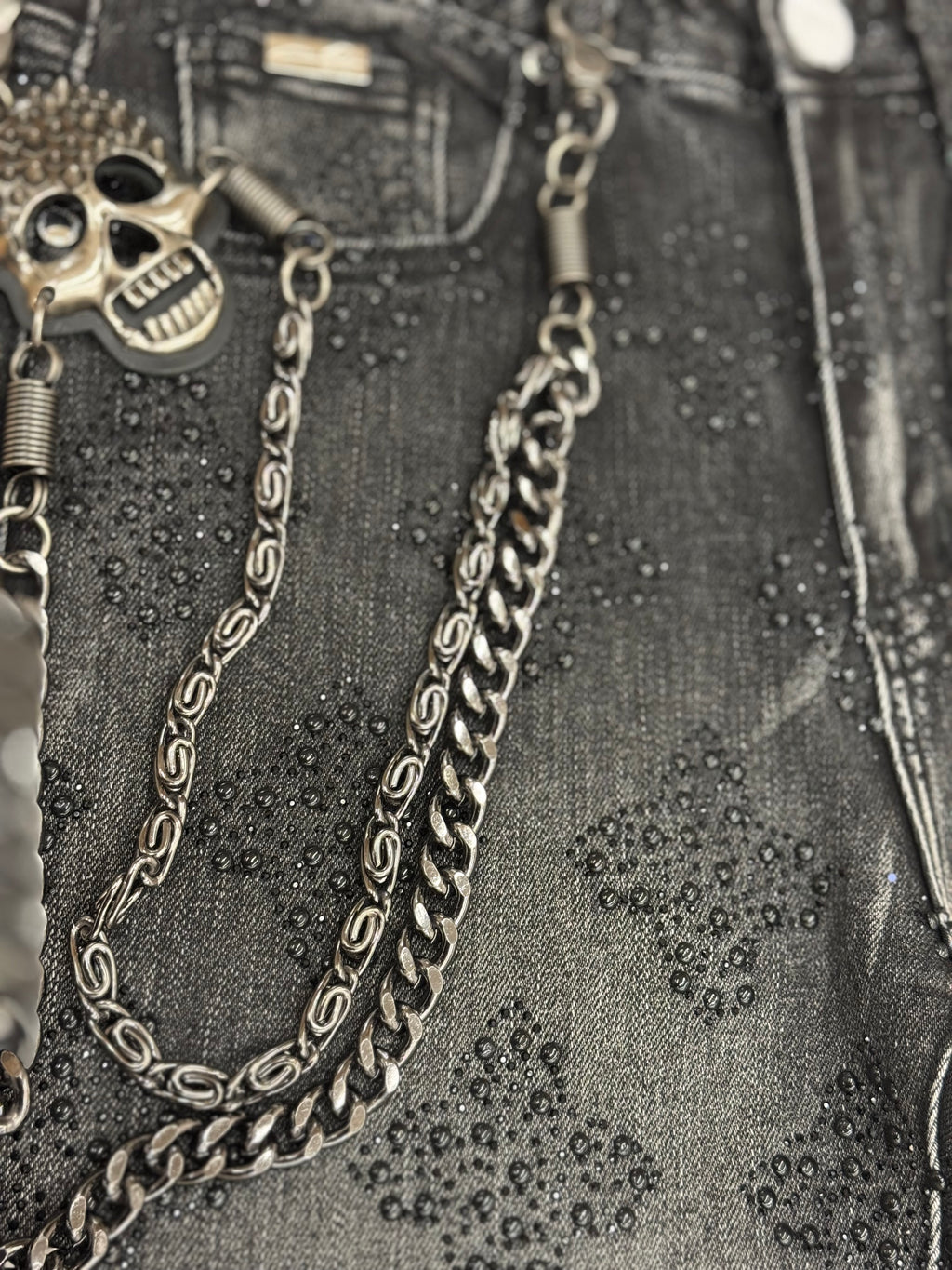 Snow ball stacked jeans- Blk wash