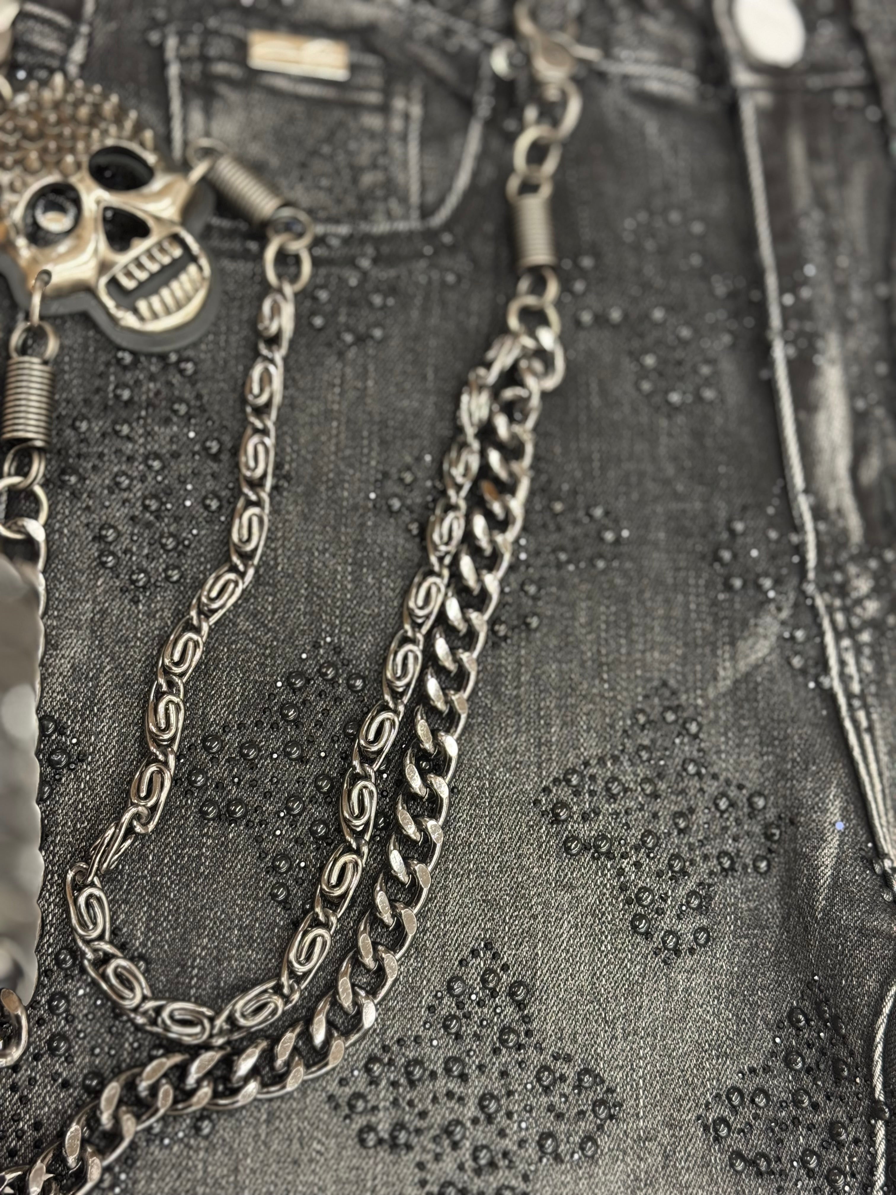 Snow ball stacked jeans- Blk wash