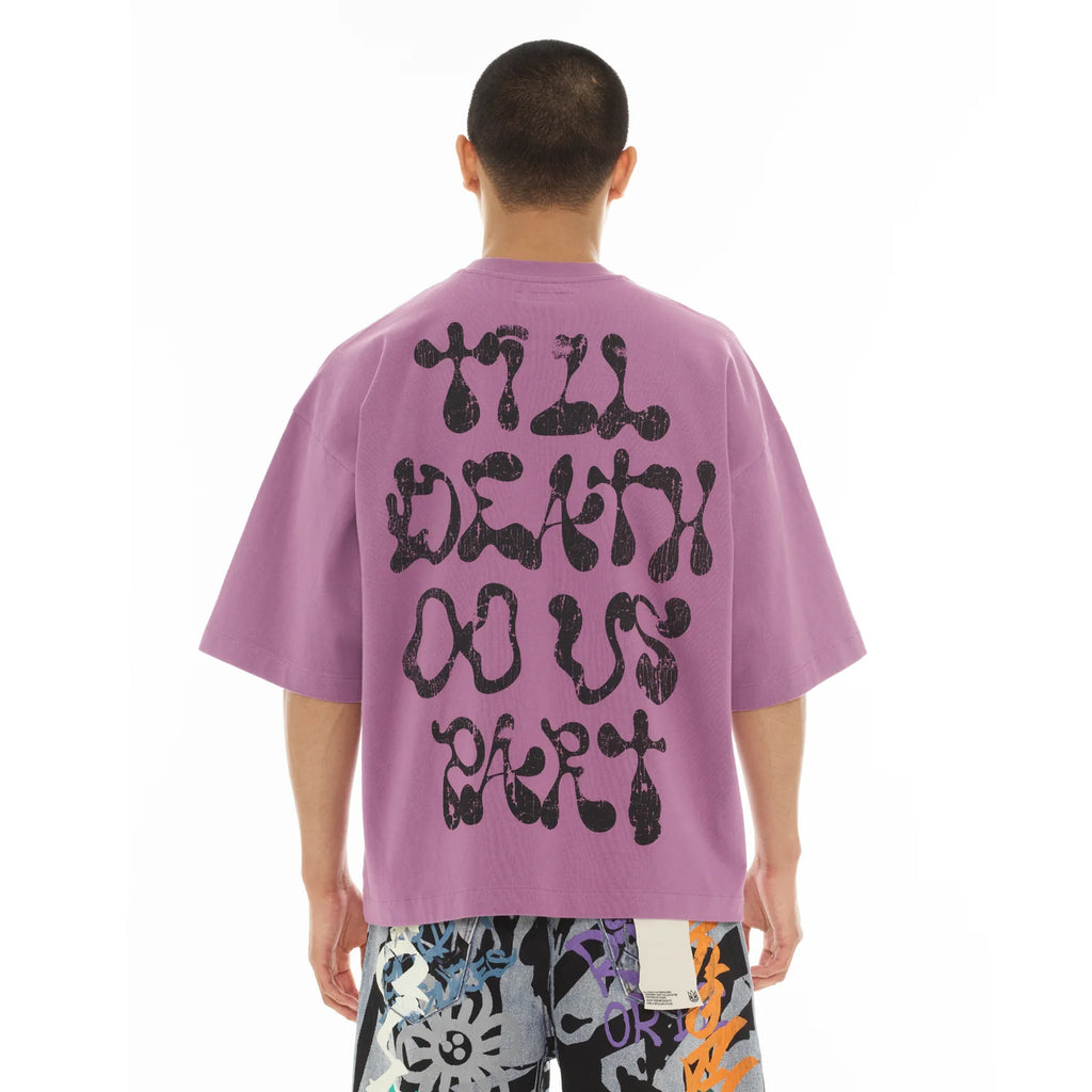 Cult 'Til Death Do We Part' Oversized Short Sleeve T-Shirt- Dusty Lavender