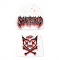 SHATTERED 'Heads' Rhinestones Beanie- White/Red