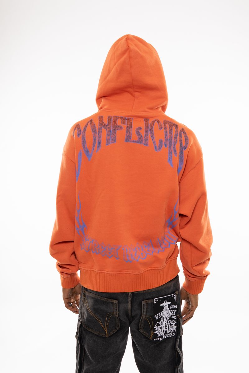 Oversized pull-over hoodie ORANGE