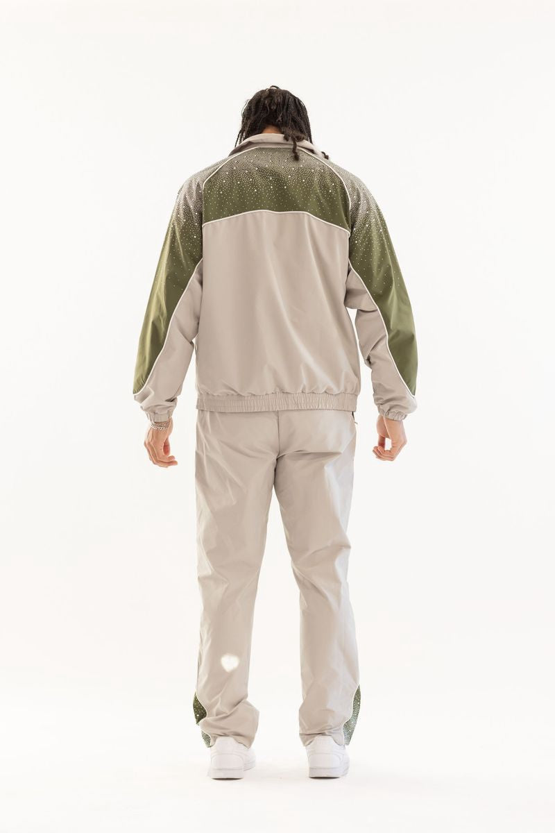 Kindred Track Suit With Rhinestone- Khaki/Olive