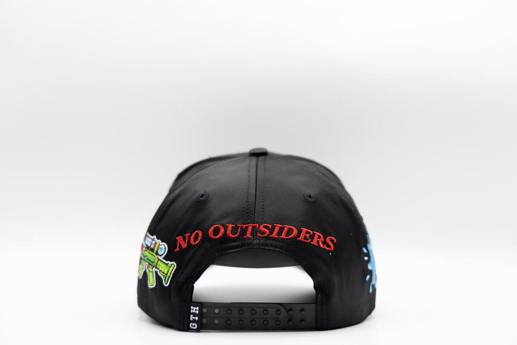 Gth No Outsider Aqua Time Snapback Cap- Black