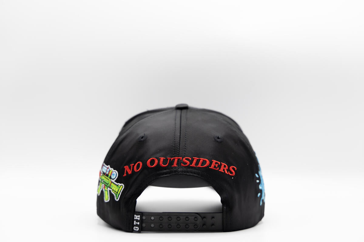 Gth No Outsider Aqua Time Snapback Cap- Black