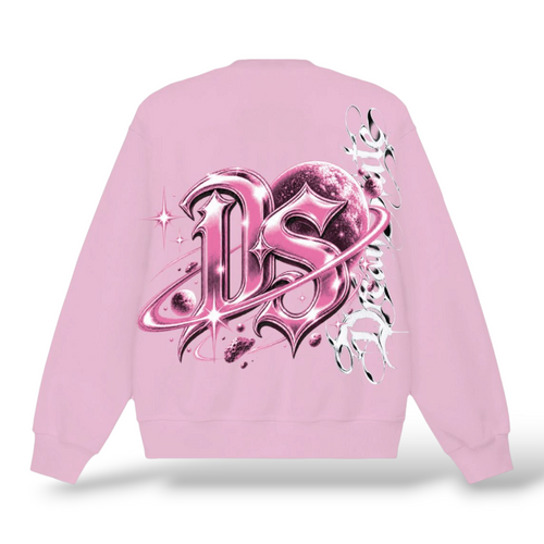 3Forty 'Dream State' Crewneck Sweater- Lt Pink