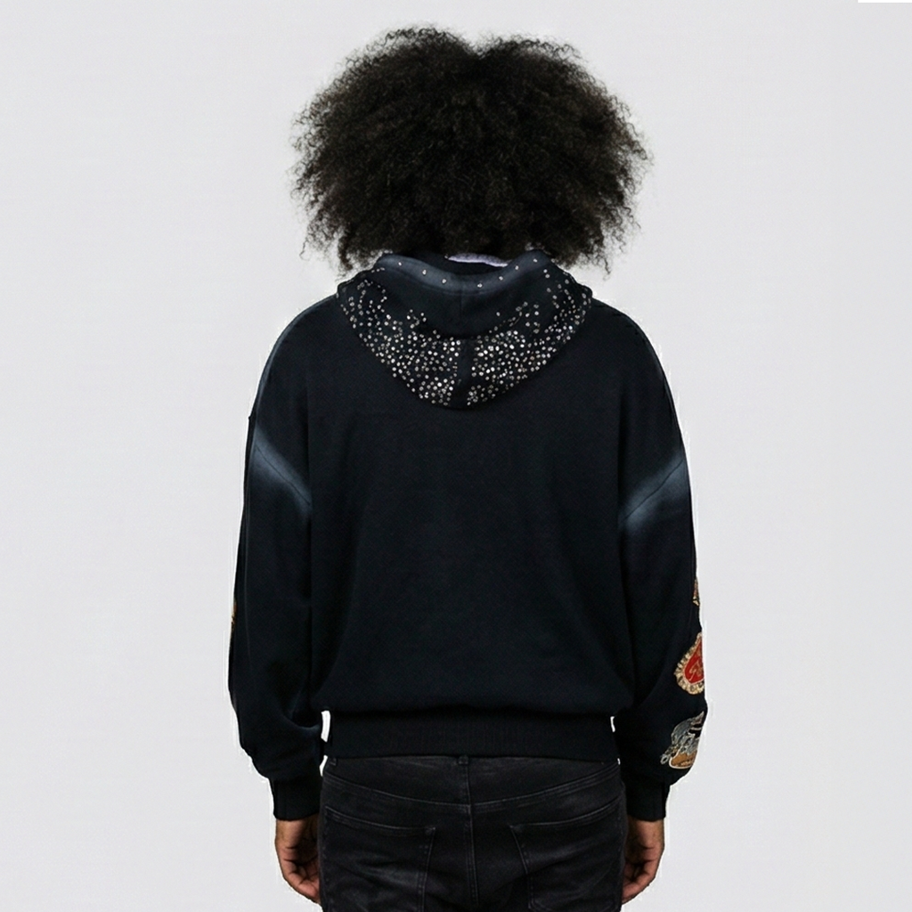 Paradise Lost ‘No Pressure No Glory’ Zip Up Hoodie- Black