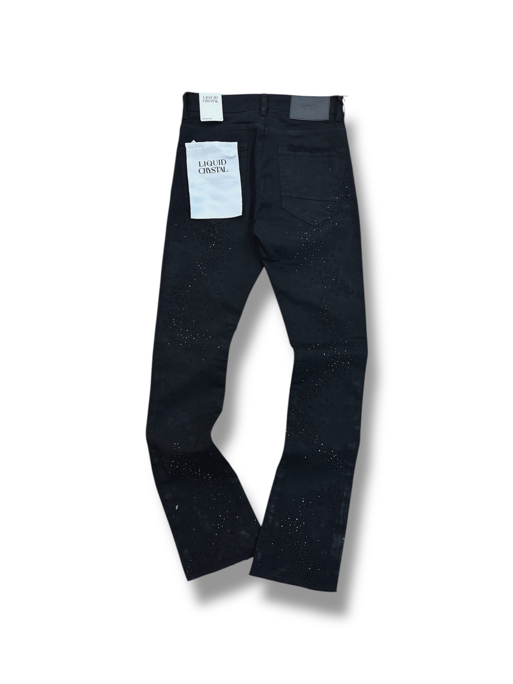 JC Liquid Crystal Stacked Jeans- Jet Black