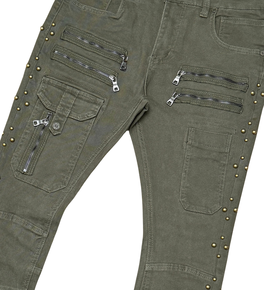 Gunzinii Stacked Jeans- Olive