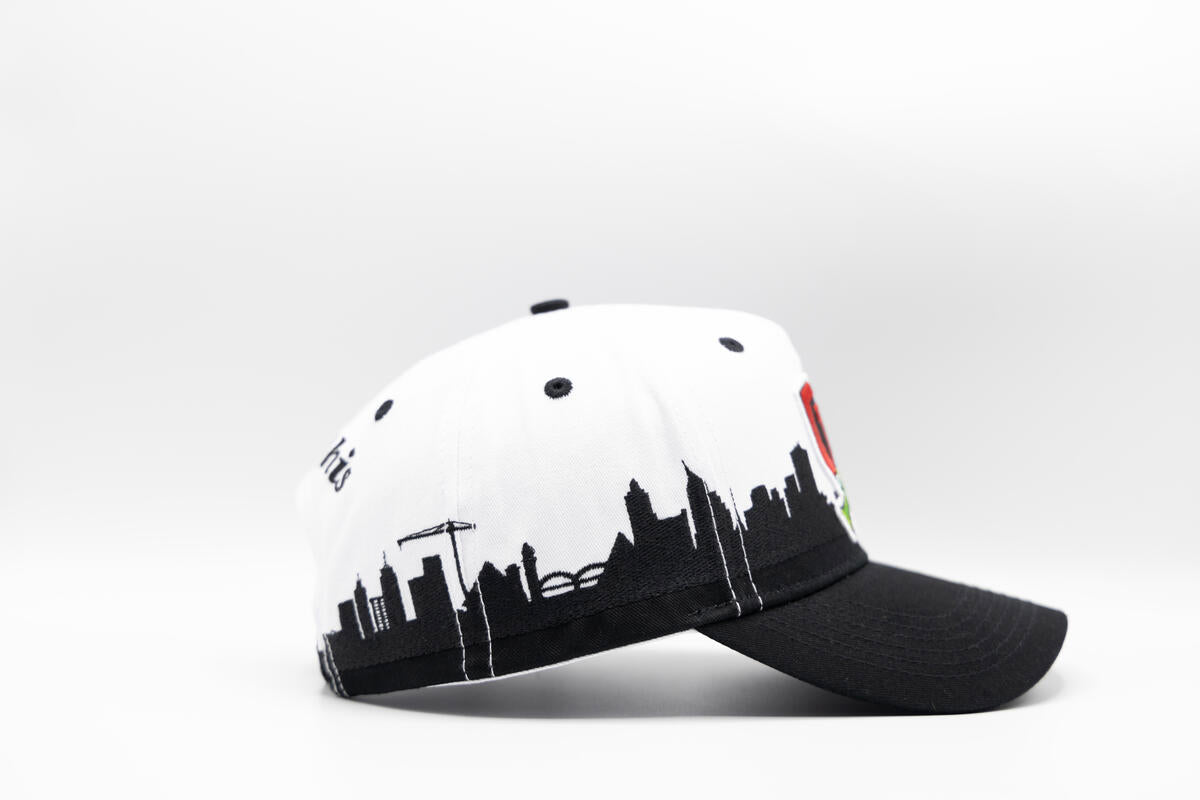 Gth Memphis Skyline Snapback Cap- White Black