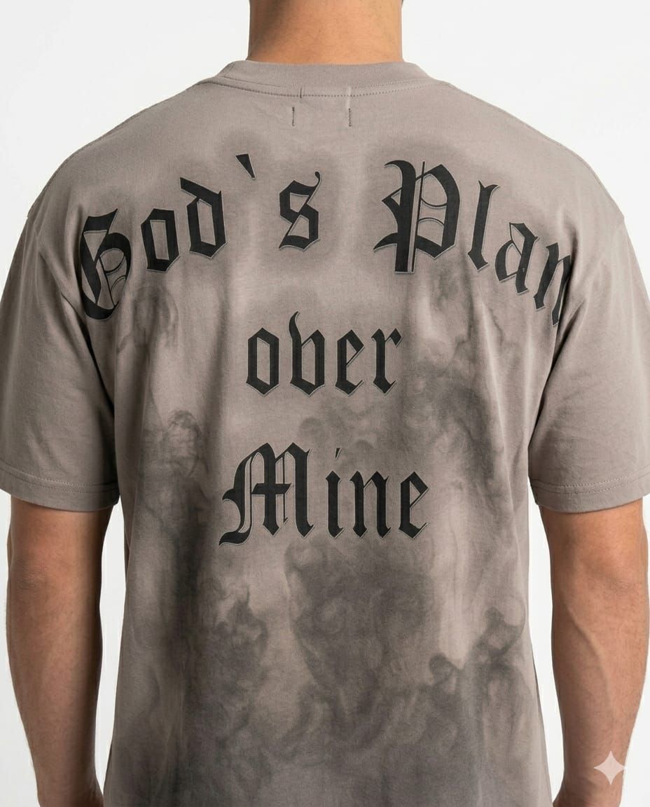 Dzatr  'Gods Plan 104'  T-Shirt- Grey