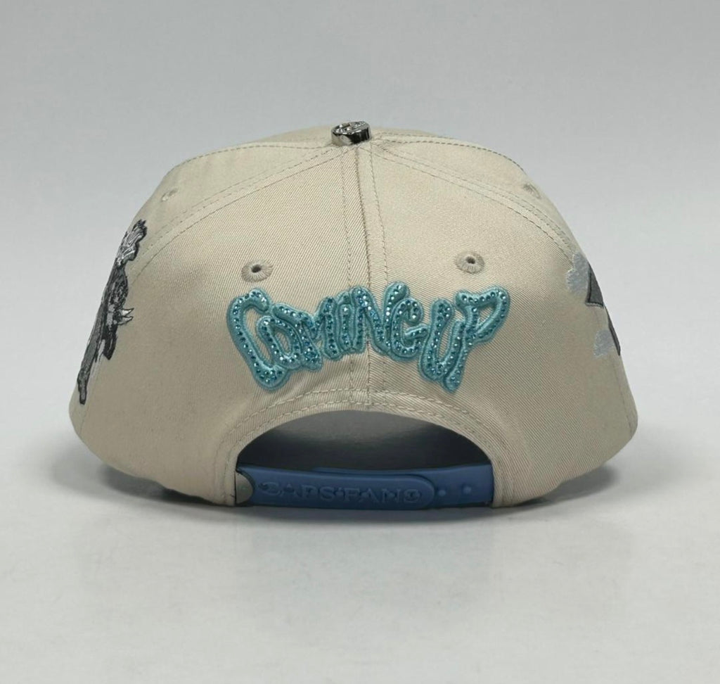 Caps'Fans Sox Cap With Crystals- Beige/Lt Blue