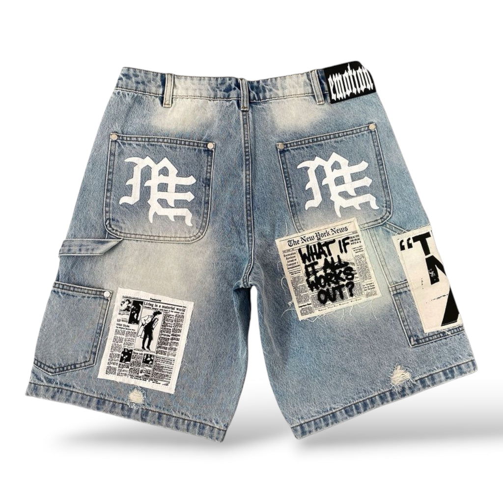 M.E 'AI' Denim Shorts- Blue
