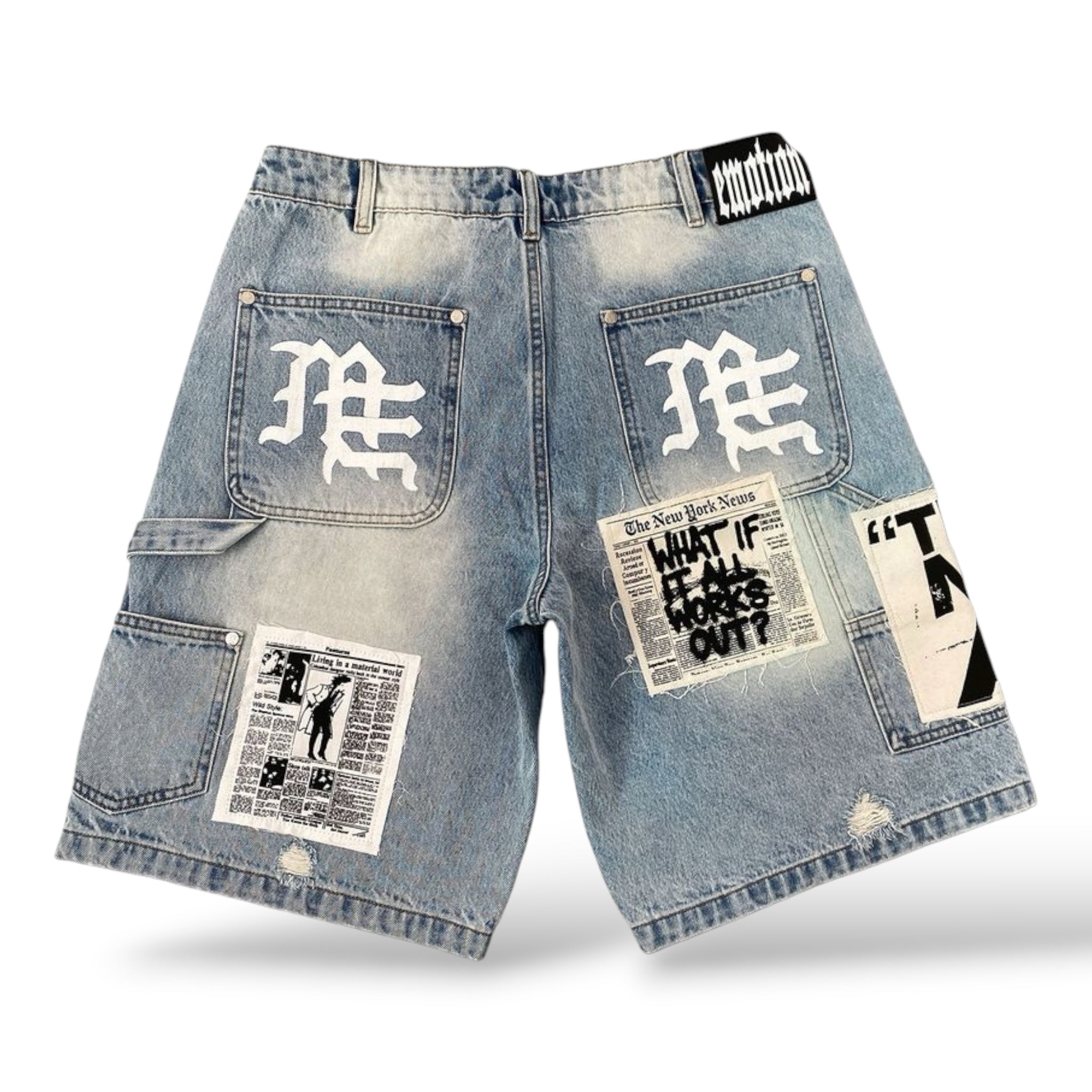 M.E 'AI' Denim Shorts- Blue