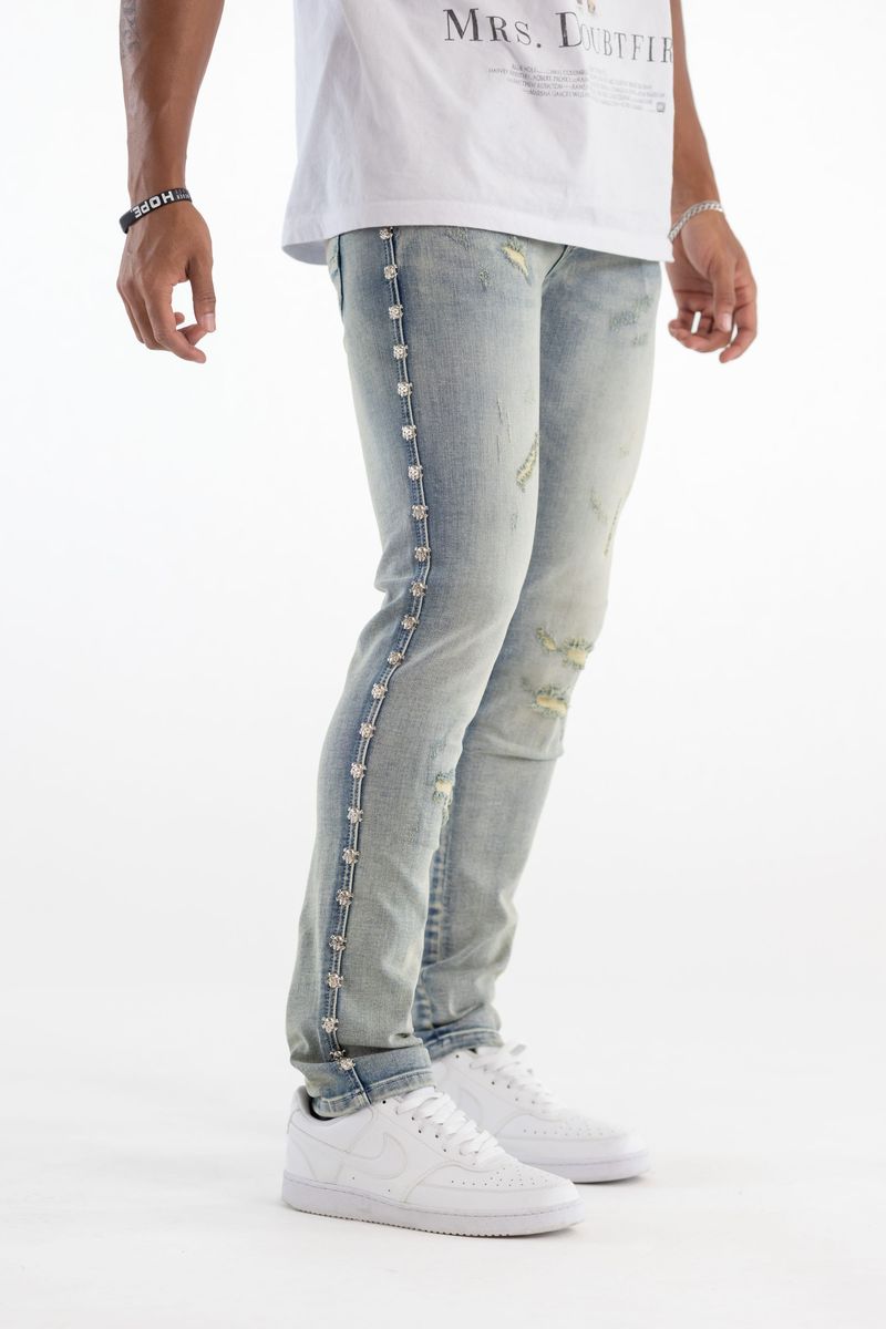 Kindred 'Skull Stud' Skinny Jeans- Blue