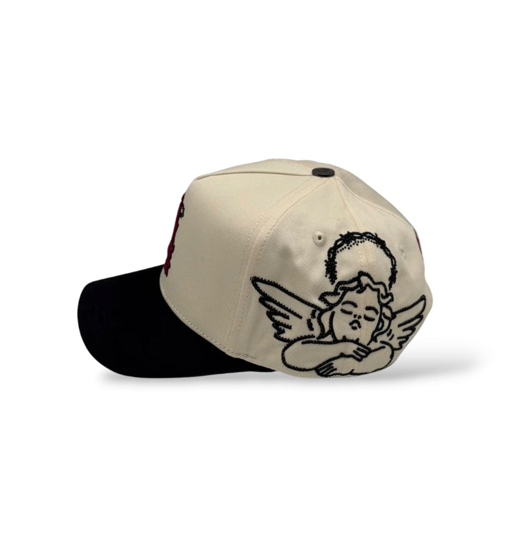 LS 'Fallen Angel' Hat- Cream/Red