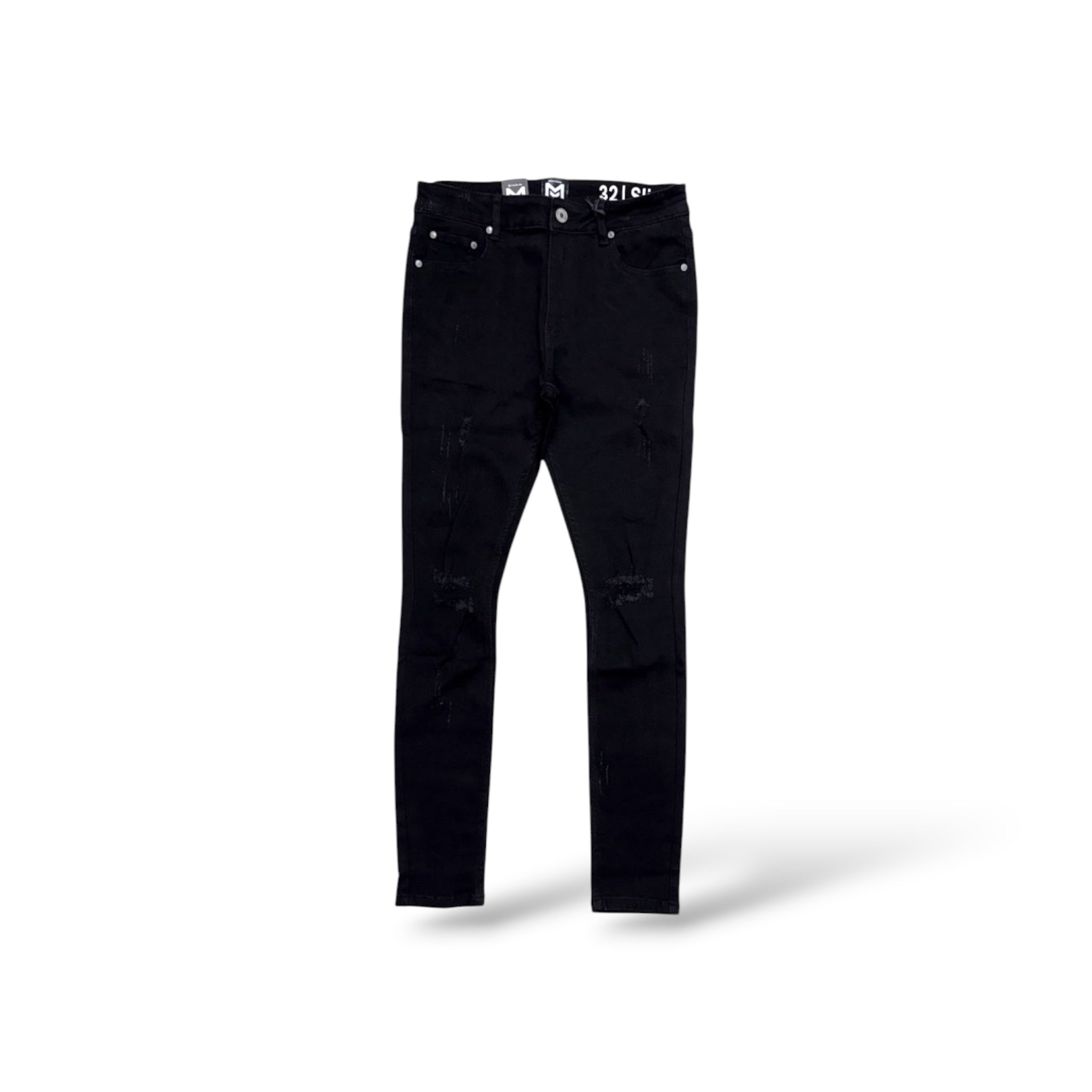 Motion 'Rips' Stretch Fit Jeans- Black