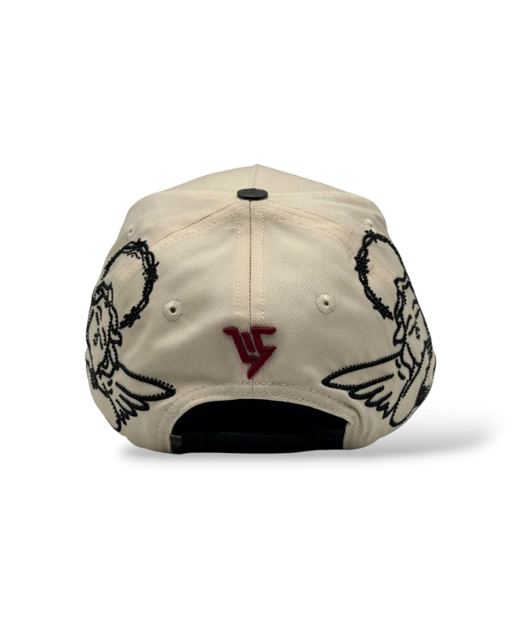 LS 'Fallen Angel' Hat- Cream/Red