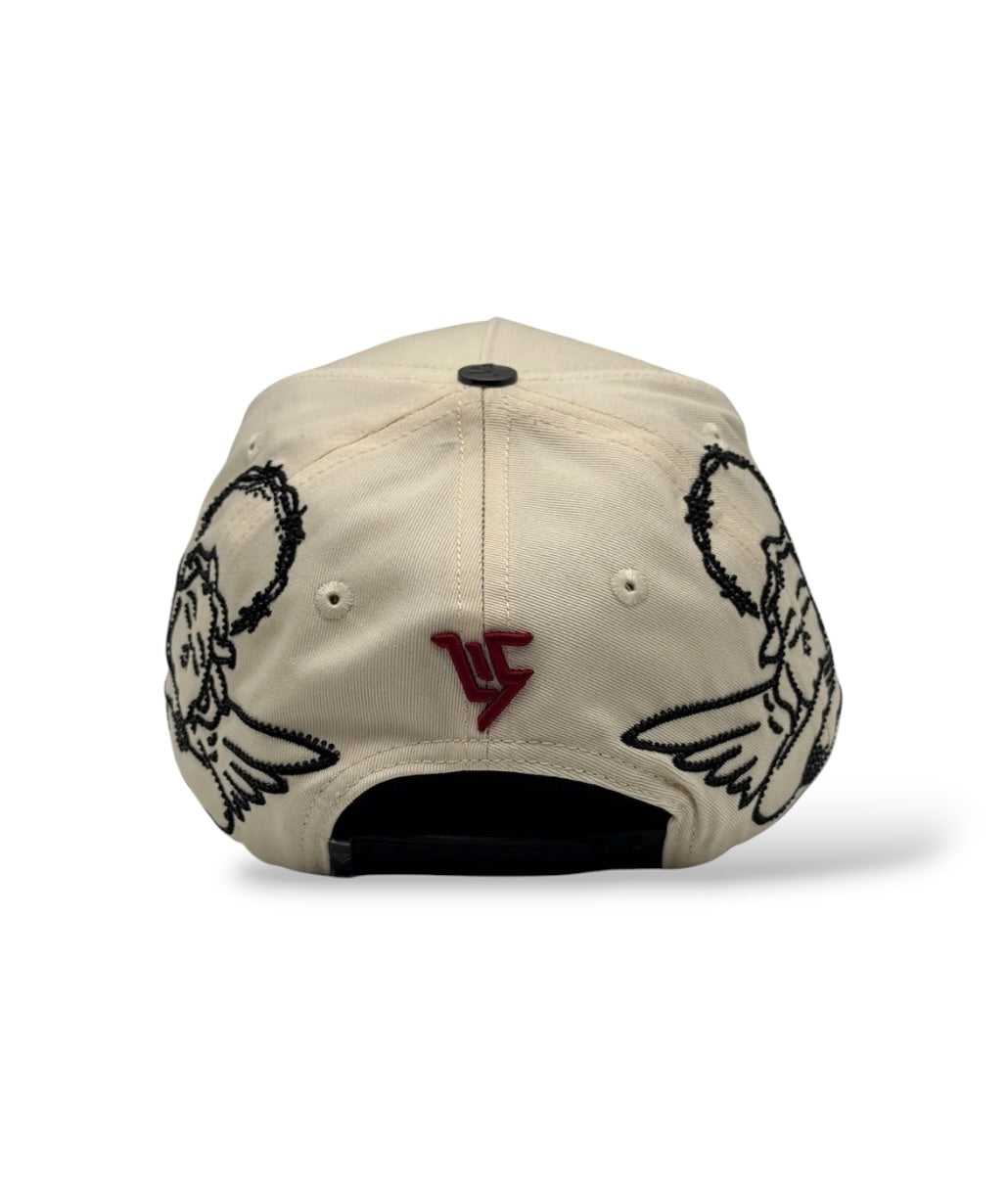 LS 'Fallen Angel' Hat- Cream/Red