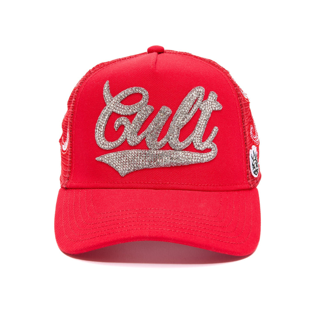 Cult Paisley Logo Mesh Back Trucker Hat- Red