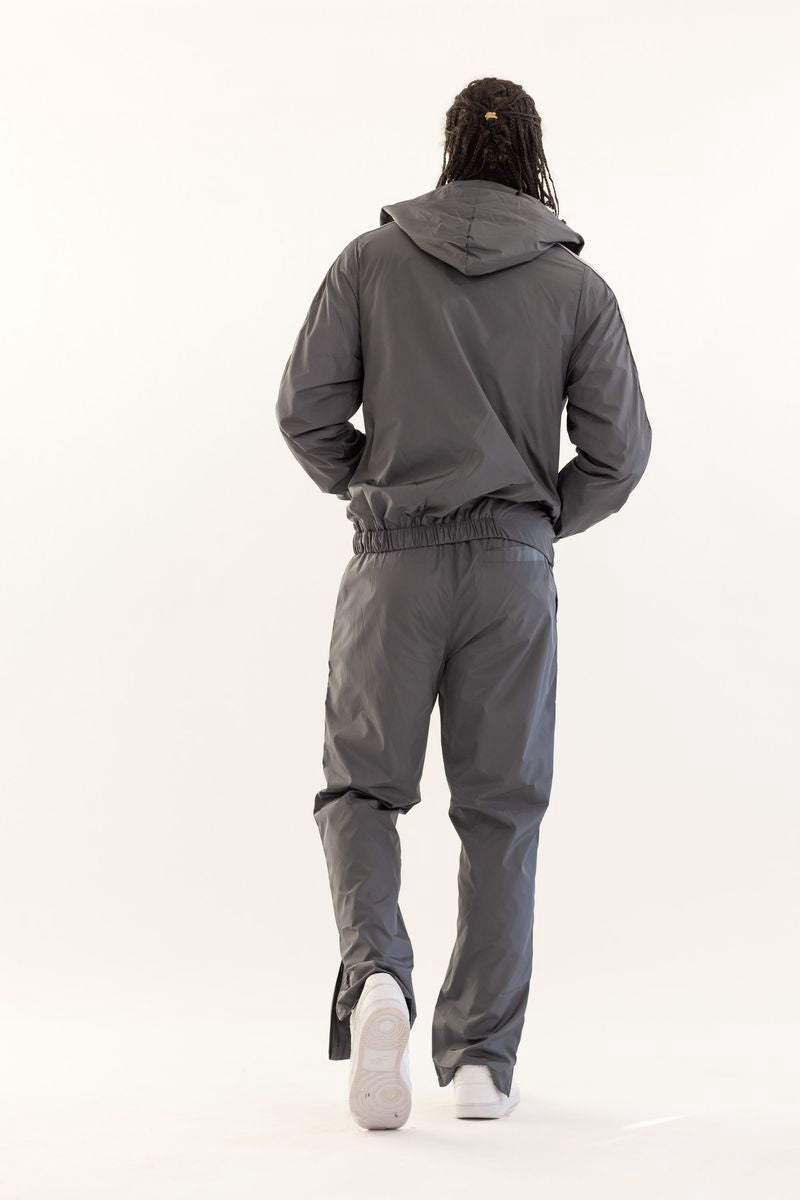 Kindred Nylon Striped Set- Charcoal Grey