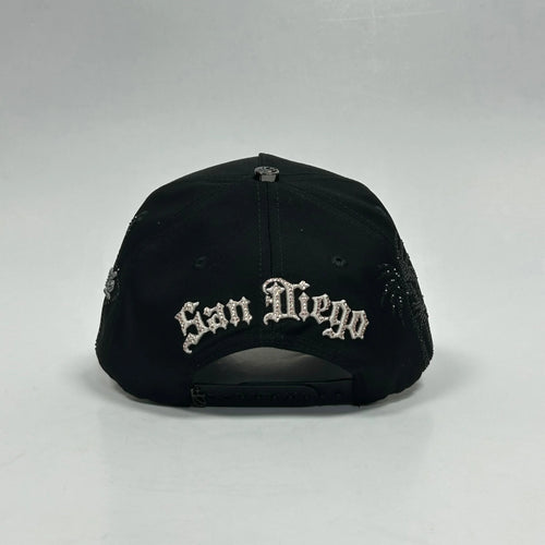 Caps'Fans SD Cap With Crystals- Black/Beige