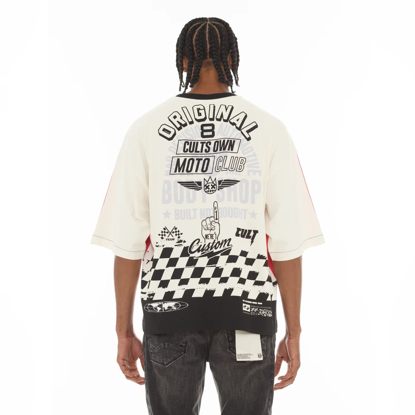 Cult 'Racer' Oversized Short Sleeve T-Shirt- Winter White