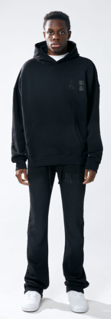 Urban Beast Sun Faded HD Print Hoodie- Blk