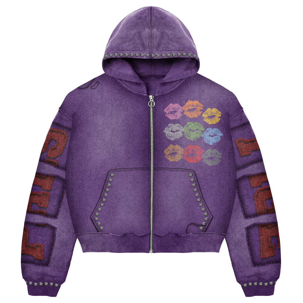 Prestige Aura Zip Up Hoodie- Purple