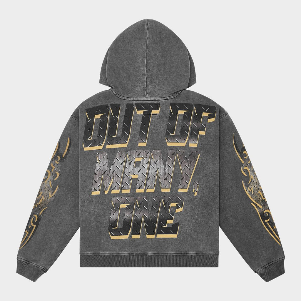 Godspeed Steel Sharpens Steel Hoodie- Grey Wash