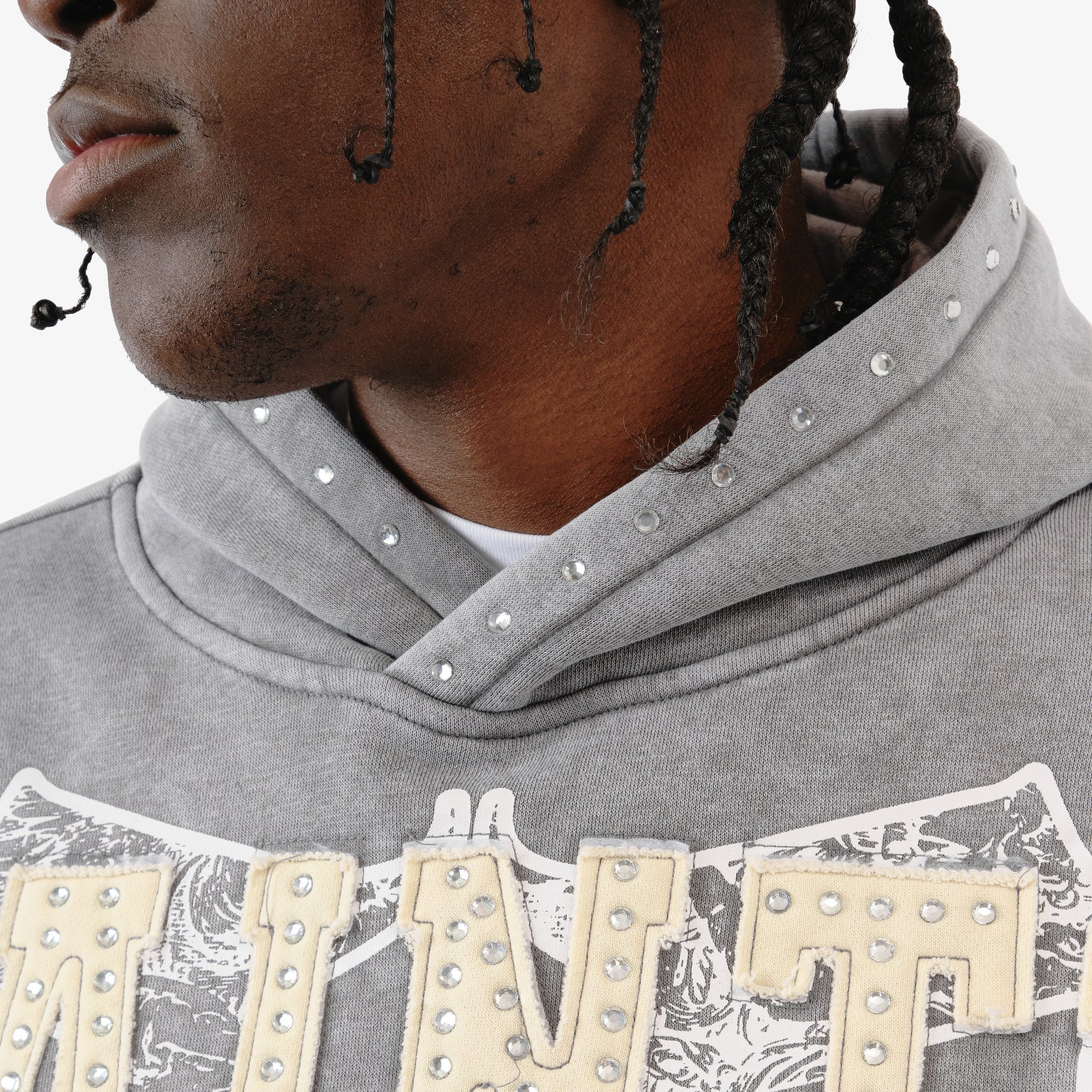 Copper Rivet Saint Hoodie-Grey