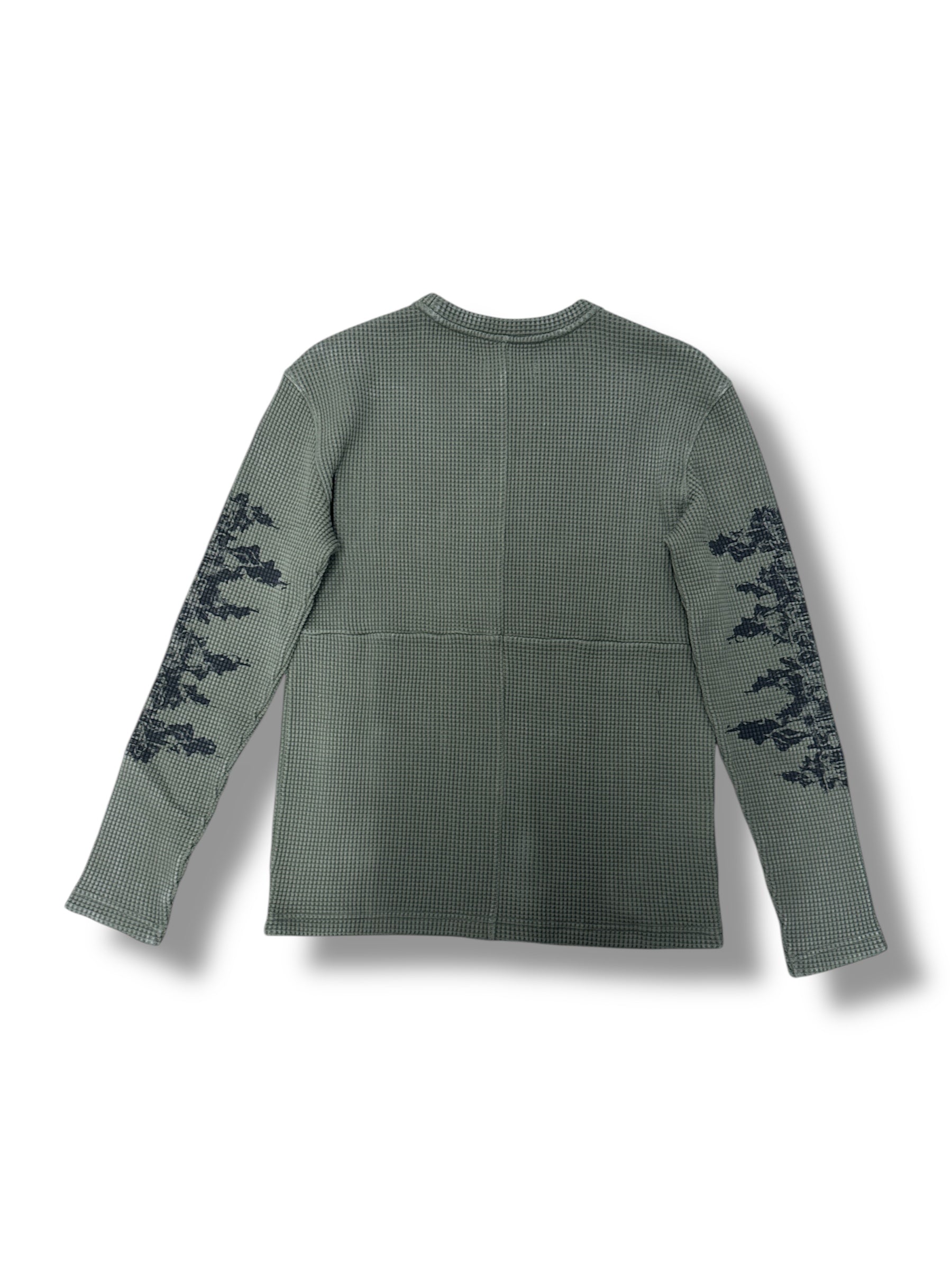 PURPLE ‘Flames Waffle Knit Shirt’- Green