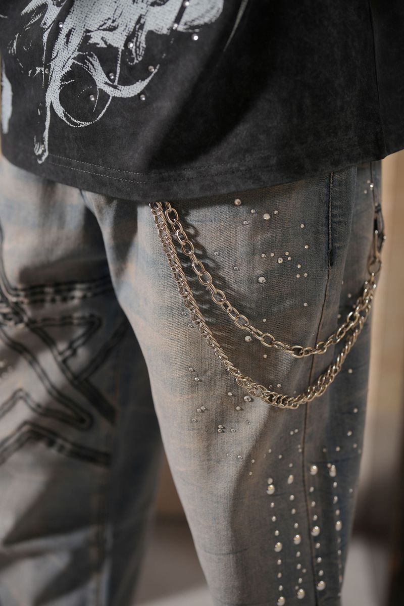 Elite Embellished Denim Jeans- Vintage