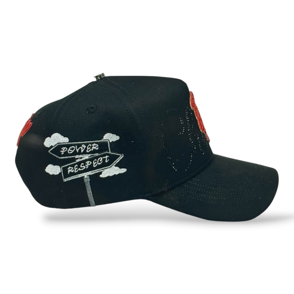 Caps'Fans Sox Cap With Crystals- Black/Orange