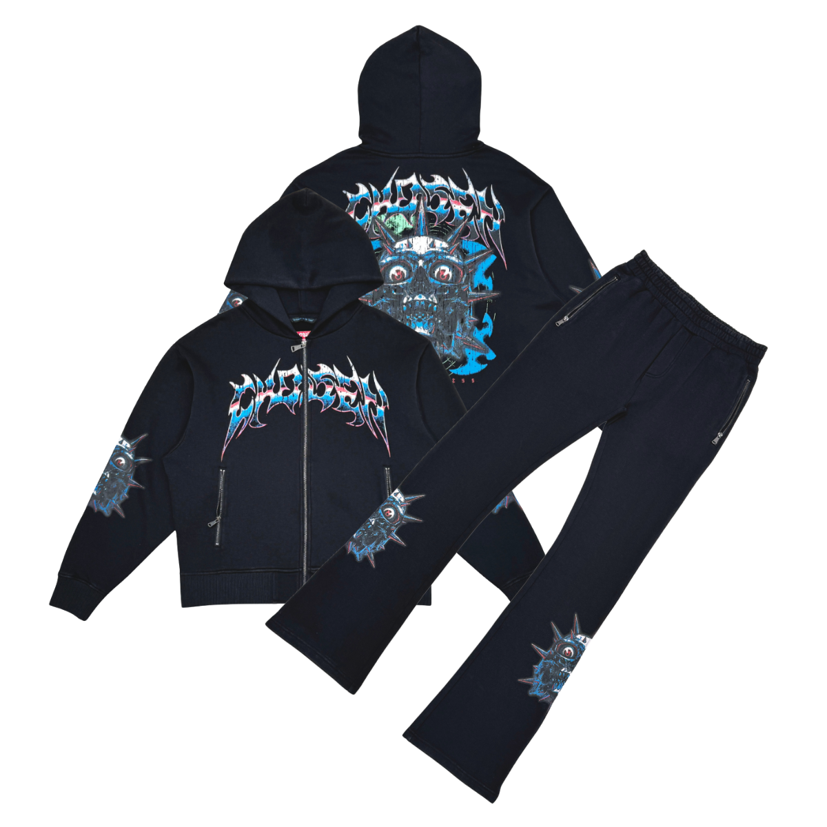 Oversized Zip Up Hoodie BLKK8