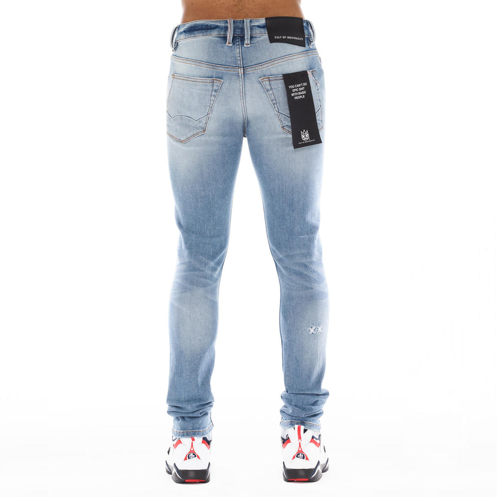 Cult Punk Super Skinny Jeans- Lt Blue