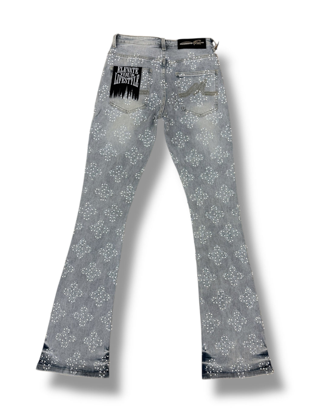 Snow ball Stacked Jeans- LT blue wash