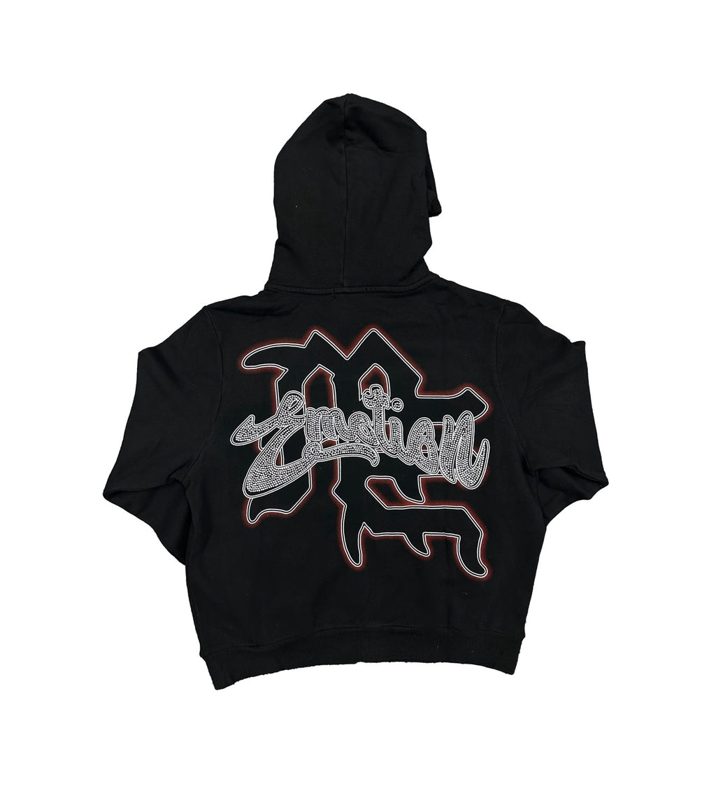 Acid wash M.E. ‘Rhinestones’ Hoodie