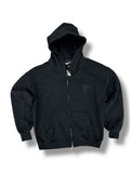 Wave Distressed Zip up Hoodie- Blk